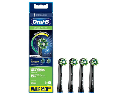 Oral-B CrossAction Replacement Head (Pack of 4), Black